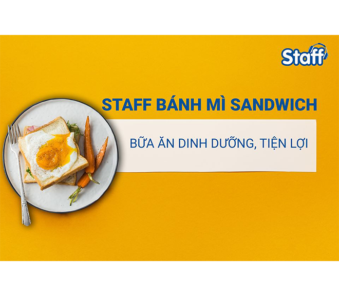 Staff bánh mì Sandwich dinh dưỡng, tiện lợi - Bánh Mì Staff